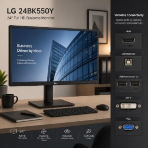 MONITOR- LG24BK550Y 24'' inc  it comes with HDMI,USB,DVI,VGA
